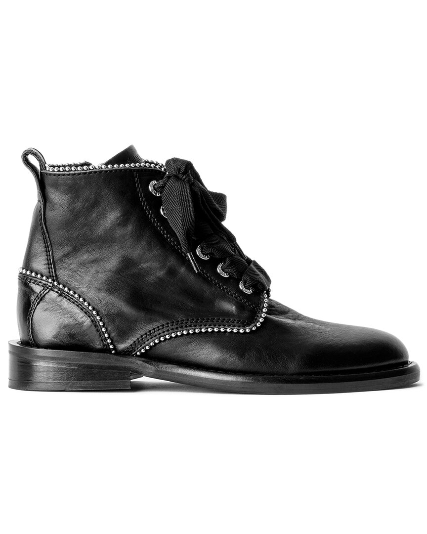 Zadig & Voltaire Studded Lace-up Leather Boots