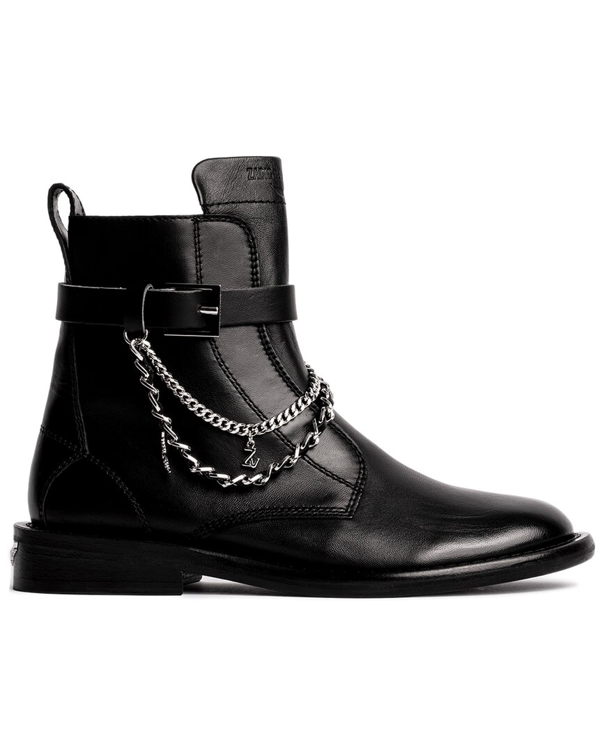 Zadig & Voltaire Embellished Leather Ankle Boots