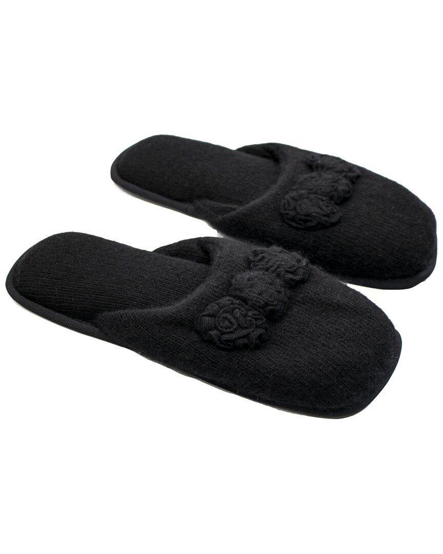 Portolano Ladies Slippers With Knitted Flowers