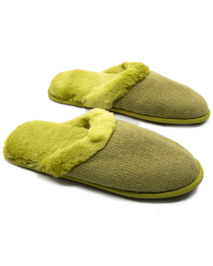 Portolano Wool-blend Slipper In Green