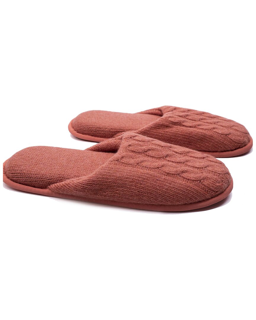 Portolano Ladies Slippers With Cables In Coral