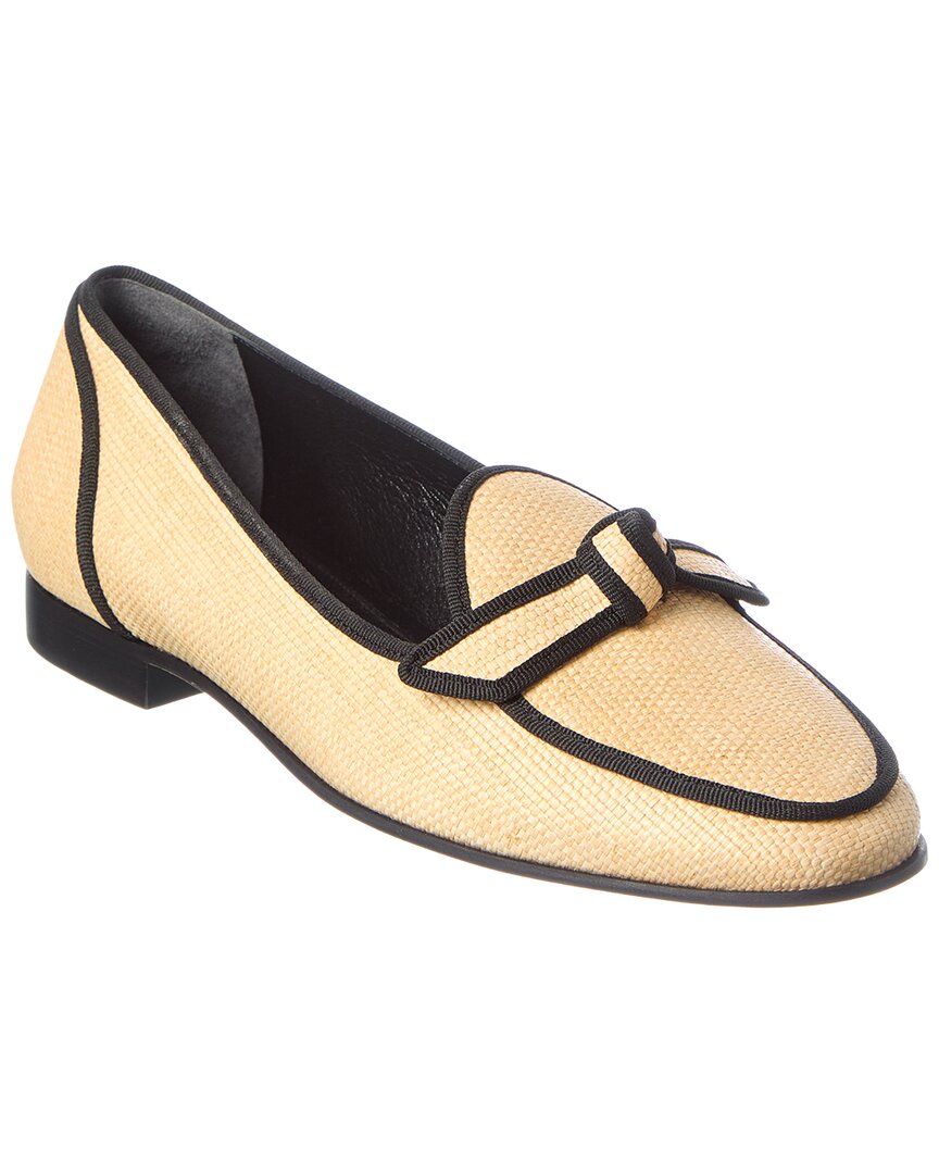 Alexandre Birman Grosgrain Raffia Loafer In Neutral