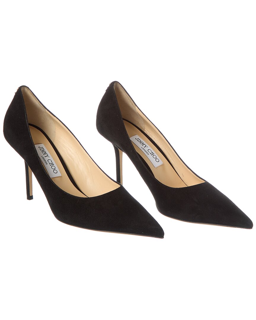 Jimmy Choo Romy 85 Spitze Pumps Aus Schwarzem Leder Mit Eidechsen-print