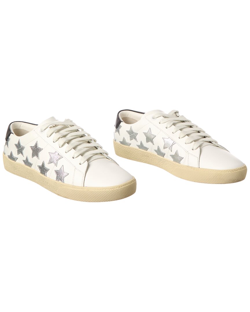 Shop Saint Laurent Court Classic California Metallic Leather Sneaker (authentic )