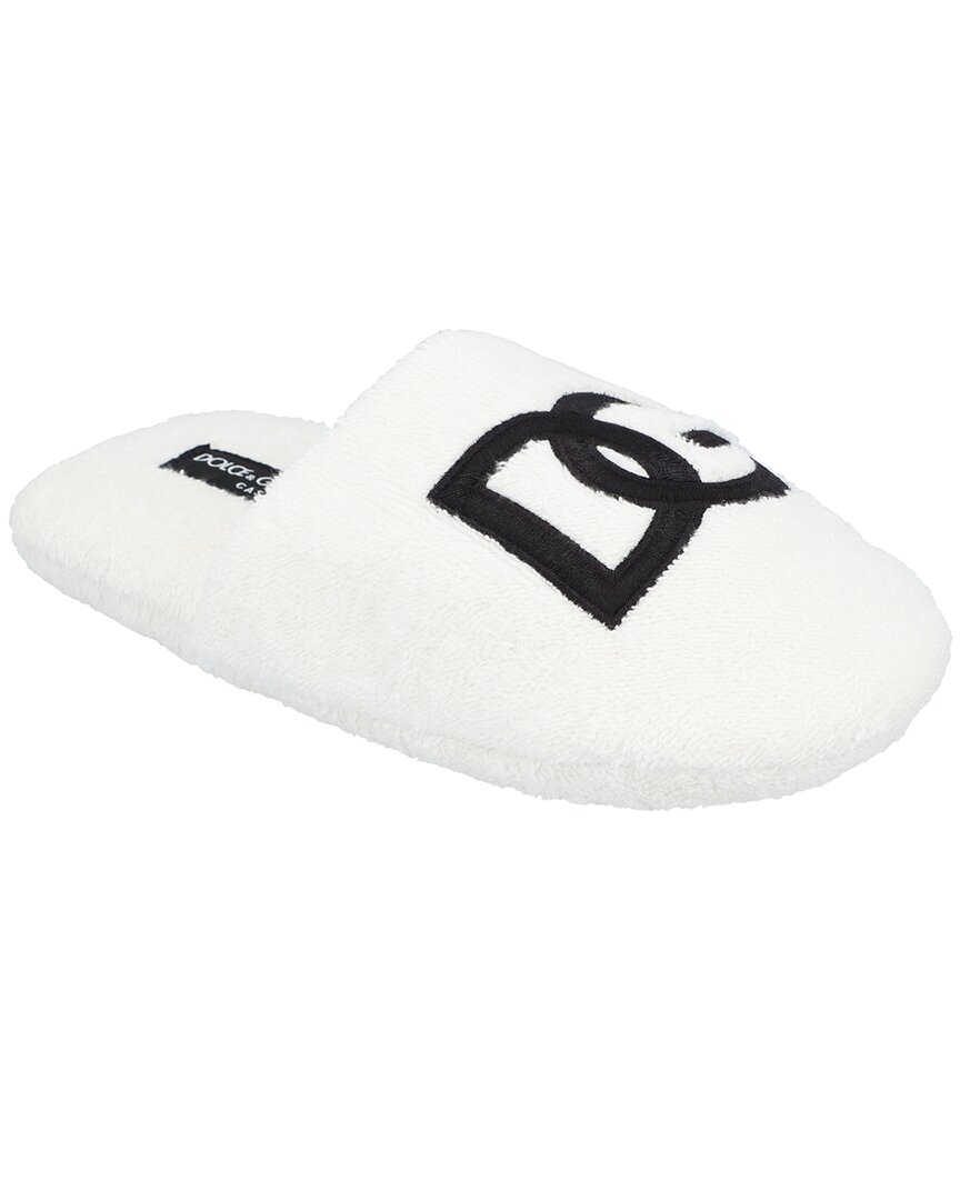 Dolce & Gabbana Embroidered-logo Cotton Slippers