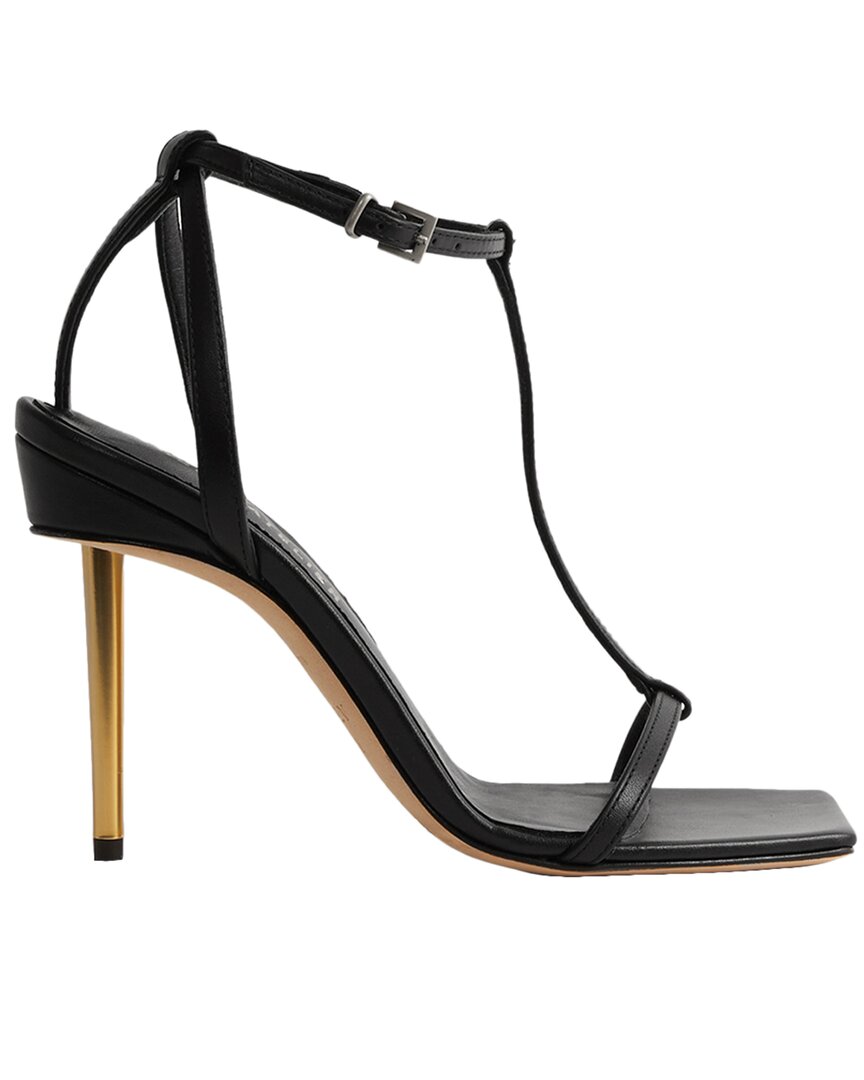 Reiss Black Italian Leather Strappy Heels In Black