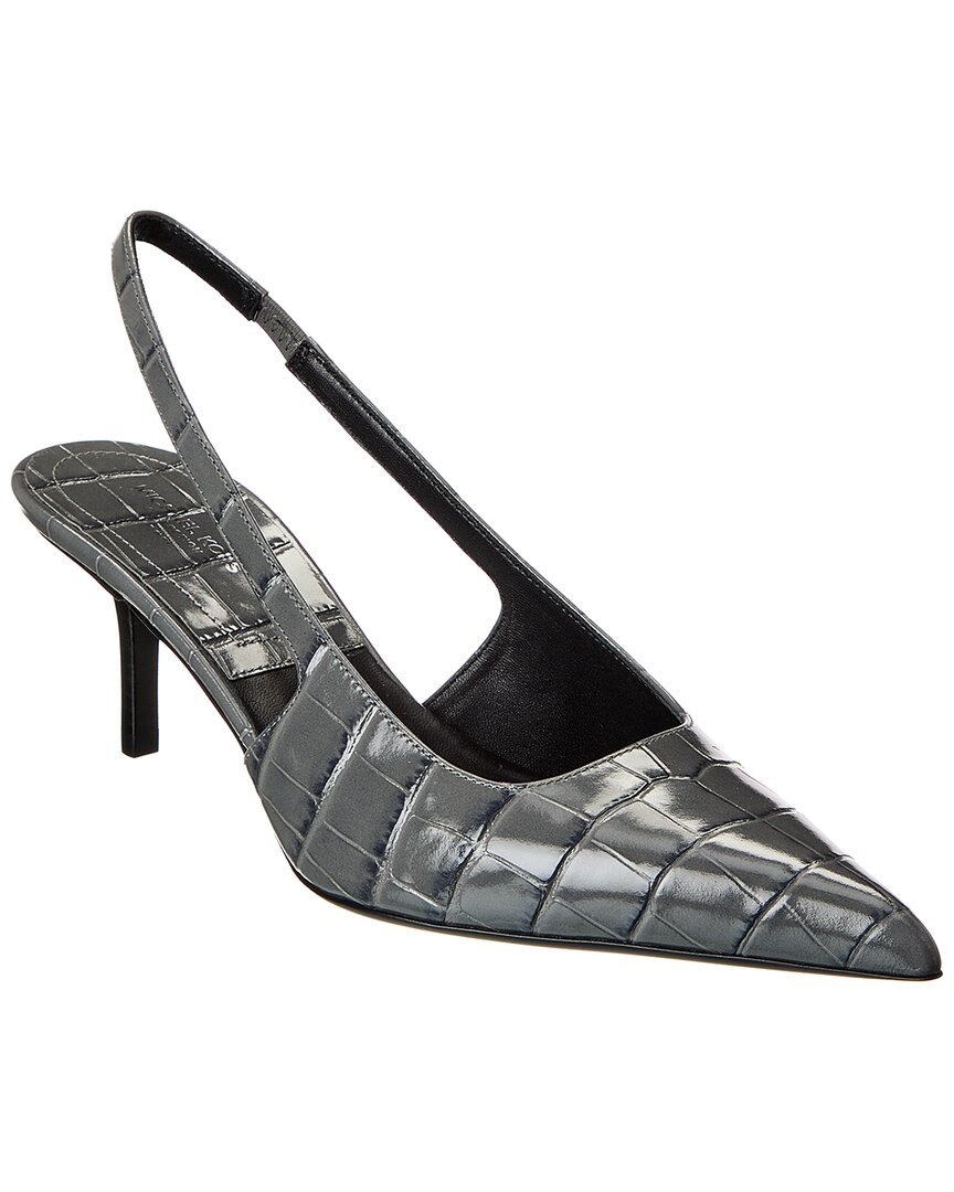 Michael Kors Collection Emma Croc-embossed Leather Slingback Pump