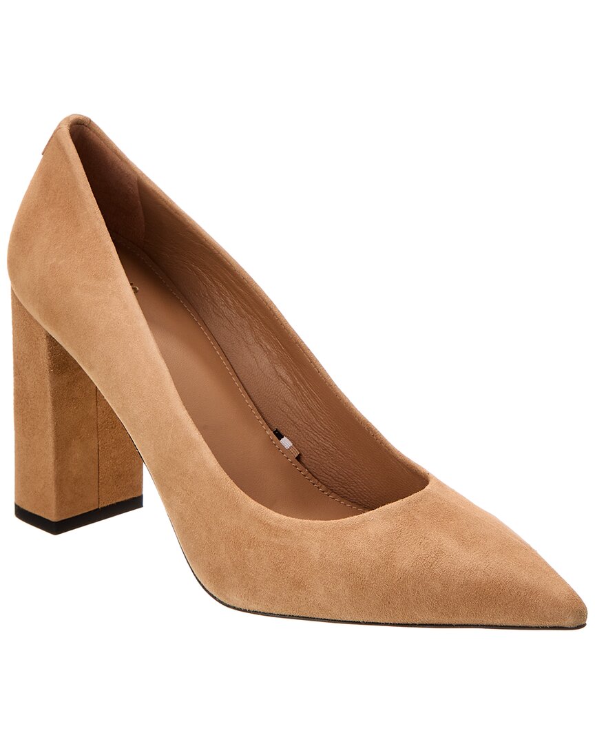 Hugo Boss Janet Chunky Suede Pump In Beige