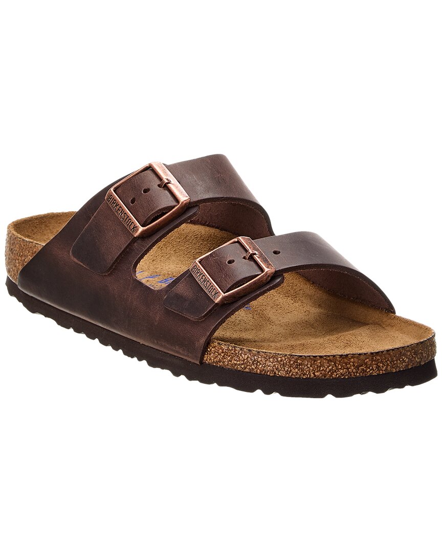 Shop Birkenstock Arizona Soft Footbed Leather Sandal In Brown