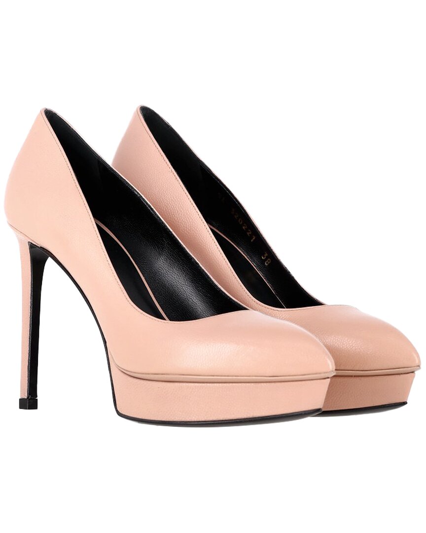 Saint Laurent Women's Leather Platform Pump (authentic Pre-loved) In Pink
