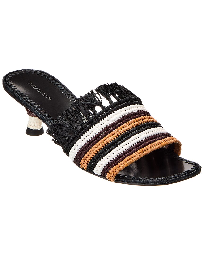 Tory Burch Eleanor Raffia Sandal In Brown