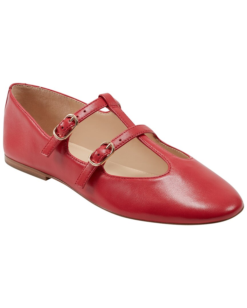 Marc Fisher Ltd Evie T-strap Flat In Red