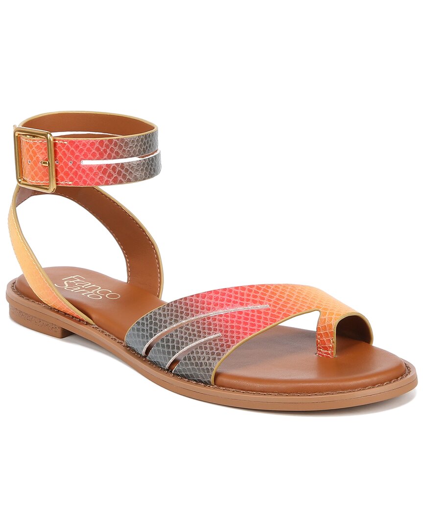 Franco Sarto Greene Ankle Strap Sandals In Rainbow Snake Print Faux Leather