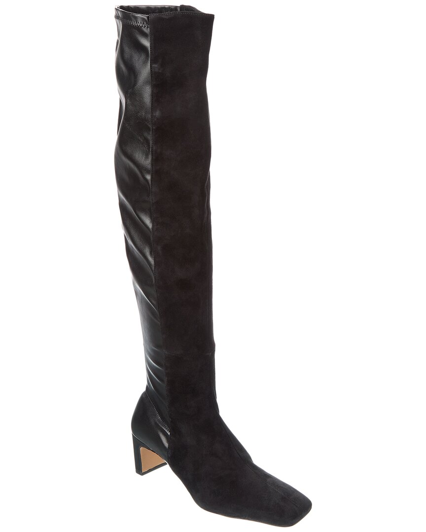 Schutz Donata Suede & Leather Over-the-knee Boot In Black
