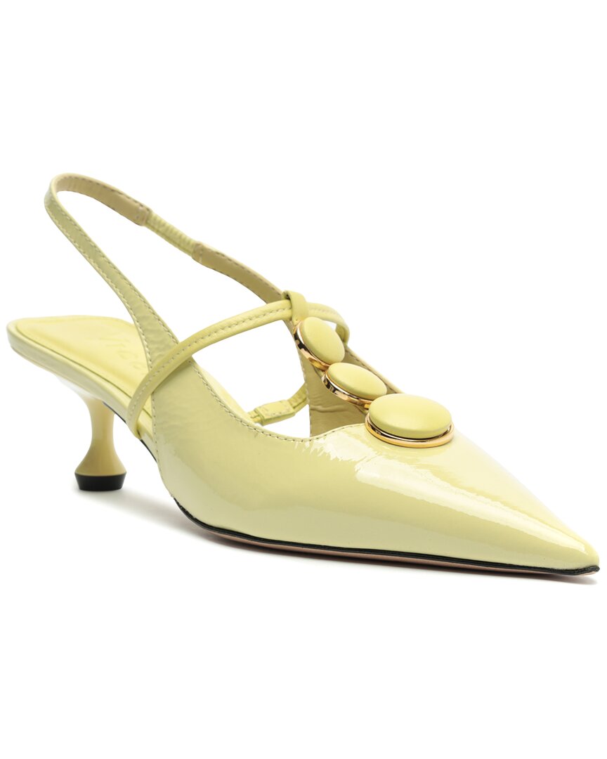 Vicenza Servia Patent Sling-back In Yellow