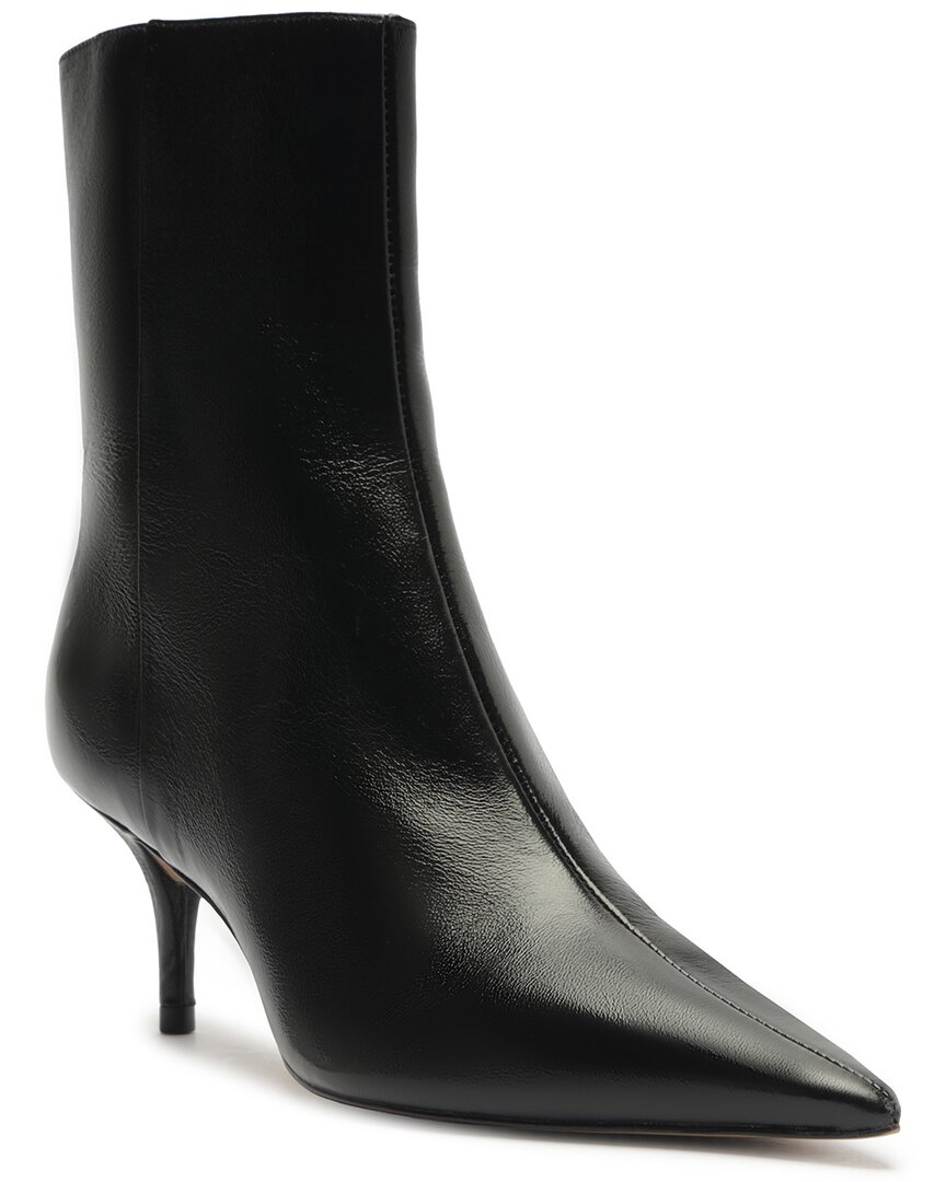Arezzo Sasha Leather Bootie In Black