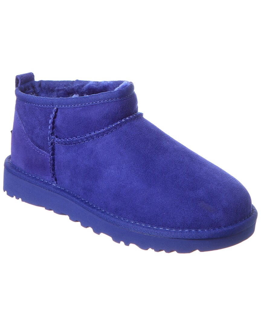 Ugg Classic Ultra Mini Womens Suede Ankle Bootie Slippers In Red