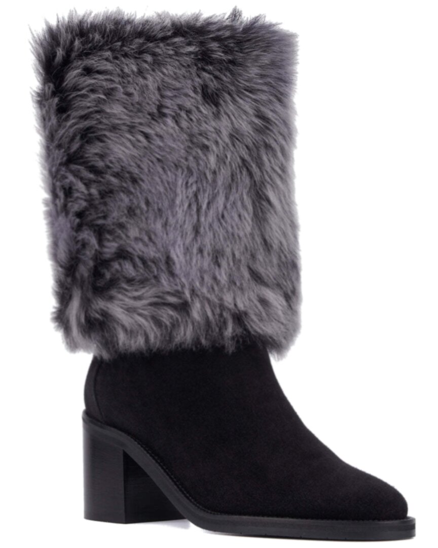 Aquatalia Jolie Suede Shearling Mid Boots