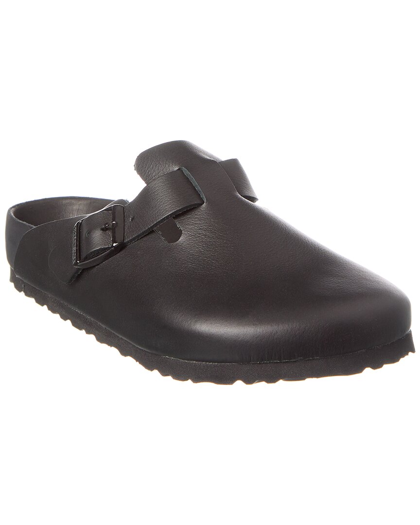 Birkenstock Boston Exquisite Leather Clog In Black