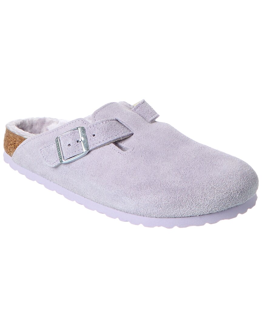 Birkenstock Boston Shearling Clogs In Purple
