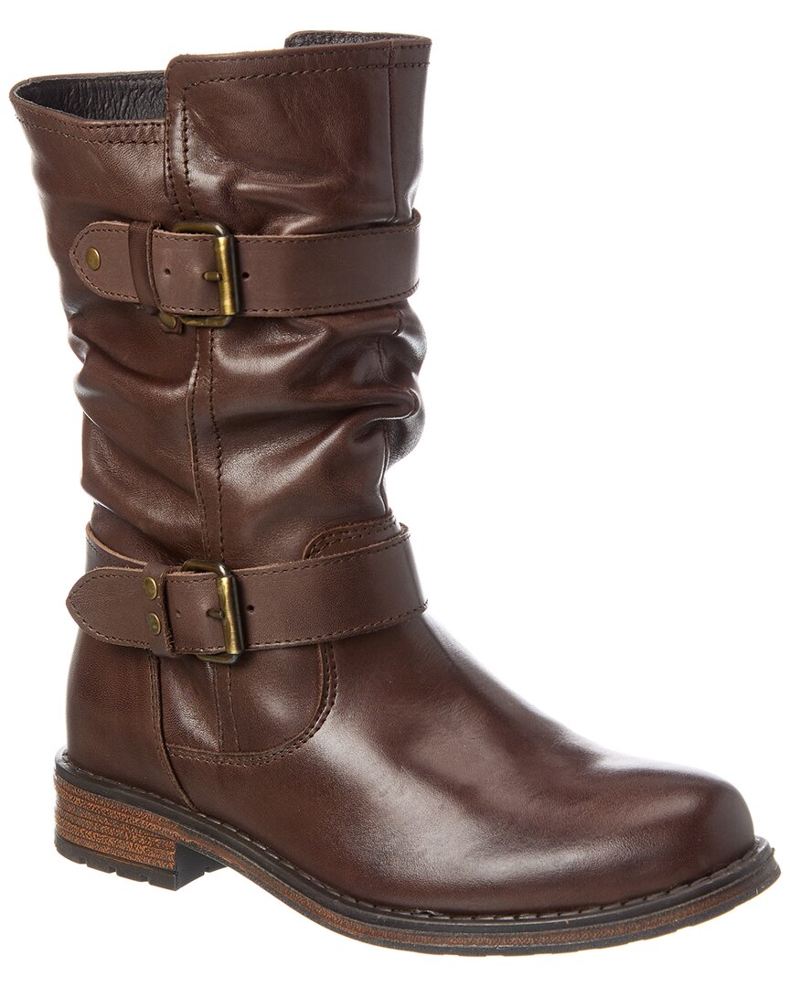 Eric Michael Noelle Short Leather Boot In Brown