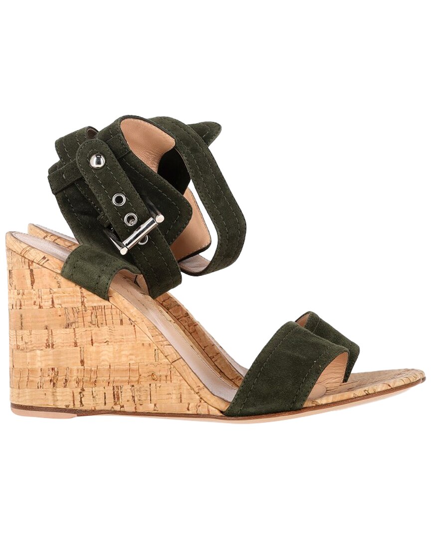 Gianvito Rossi Women's Leather Portofino Wedge (authentic Pre-loved) In Green
