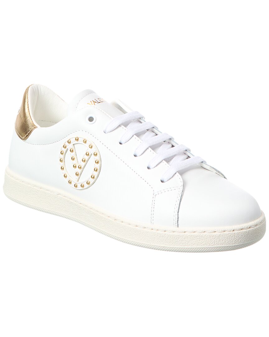Valentino By Mario Valentino Mira Leather Sneaker In White