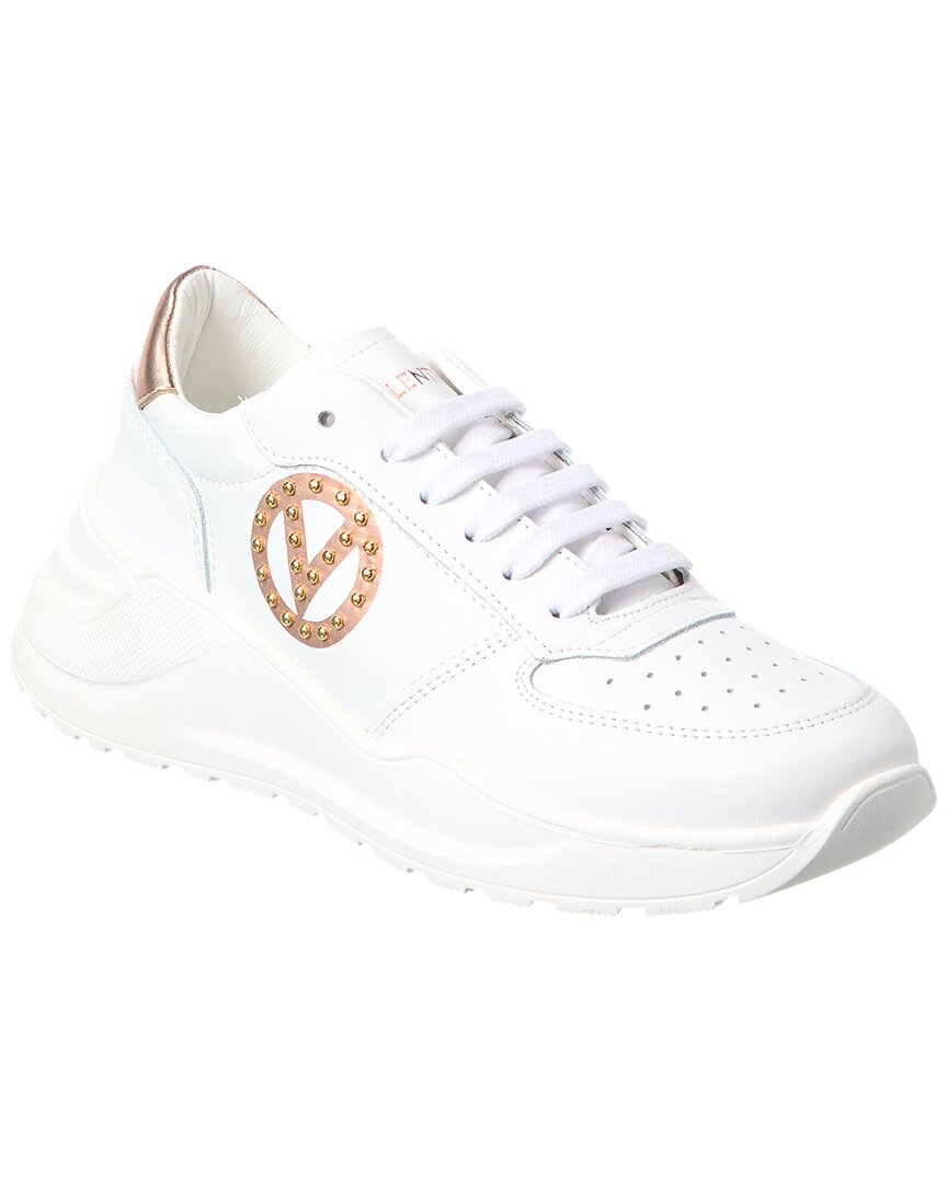 Valentino By Mario Valentino Petra Leather Sneaker In White