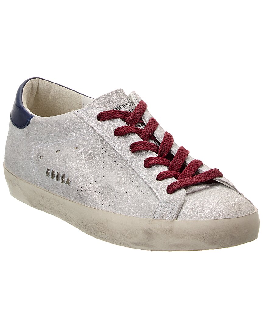 Golden Goose Super-star Distressed Leather-trimmed Metallic Suede Sneakers