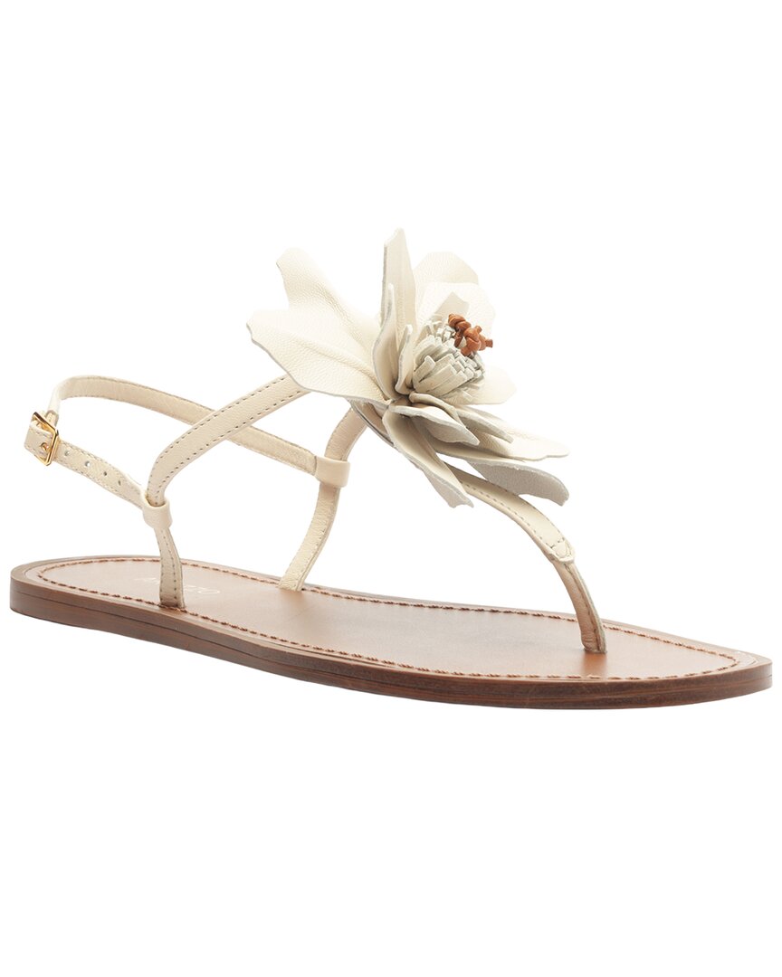 Arezzo Daisy Leather Sandal In Gold