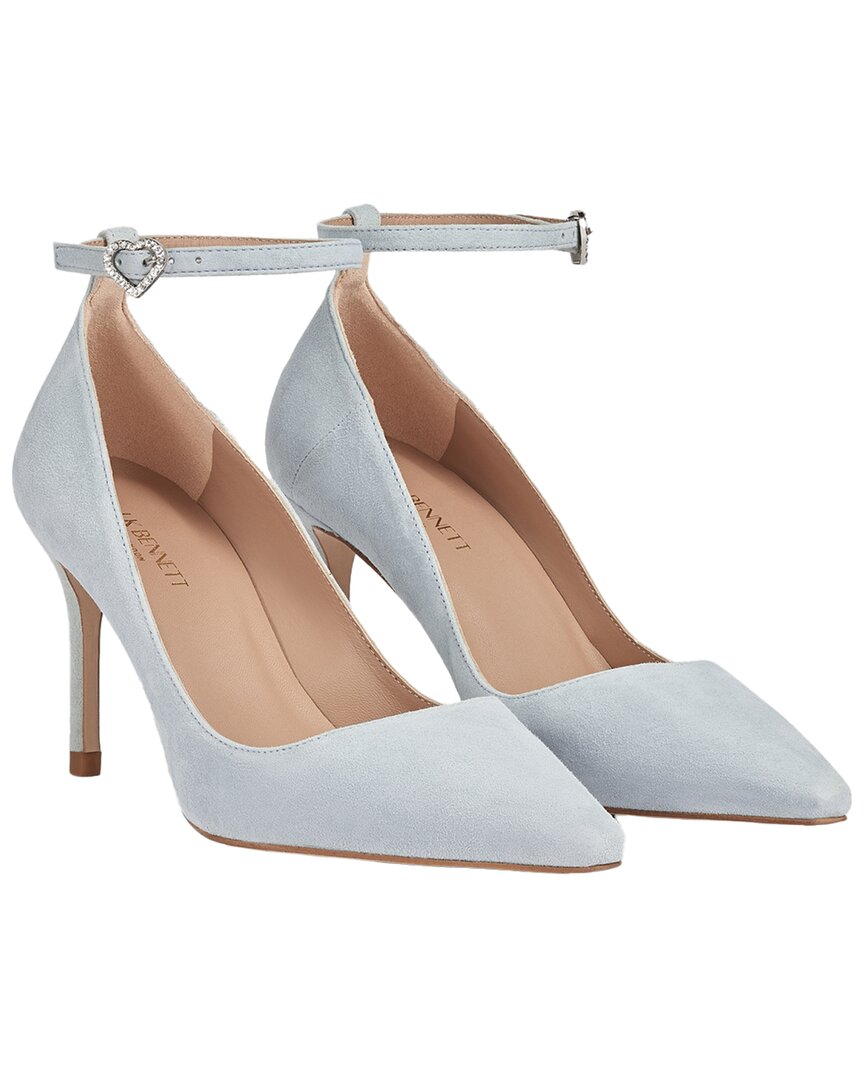 Lk Bennett Catelyn Kid Suede Closed Courts In Blue