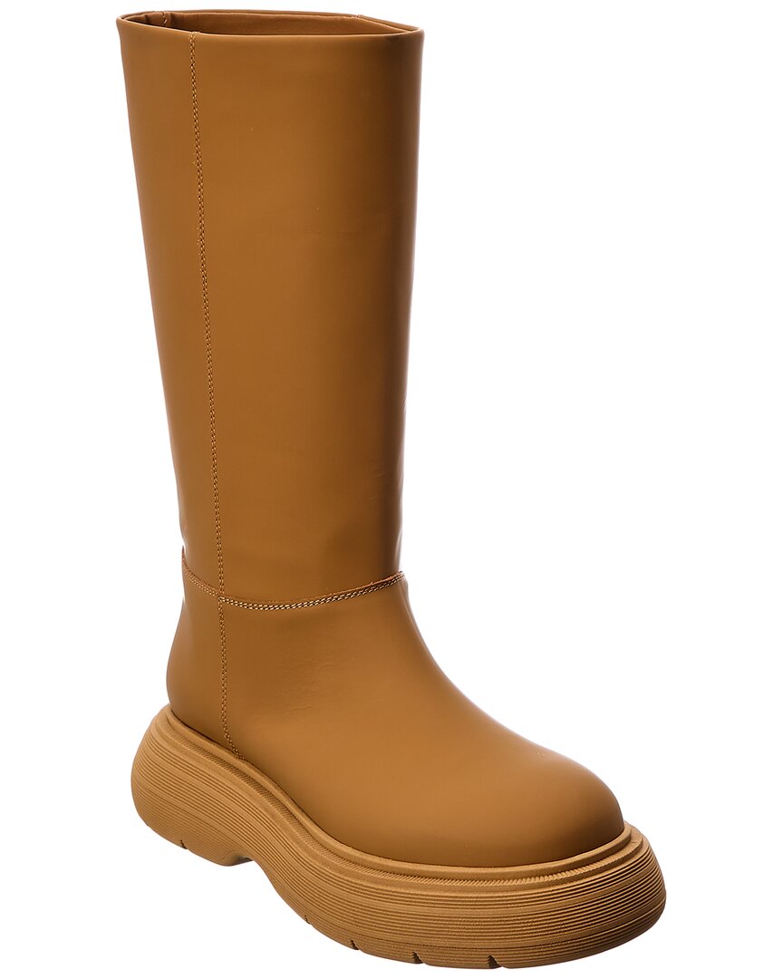 Gia Borghini Chunky Sole Leather Boots In Brown