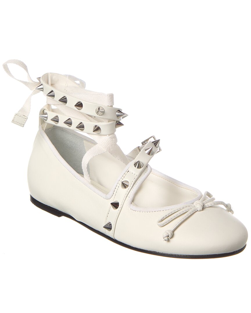 SCHUTZ SCHUTZ LARISSA LACE UP LEATHER FLAT BALLET 