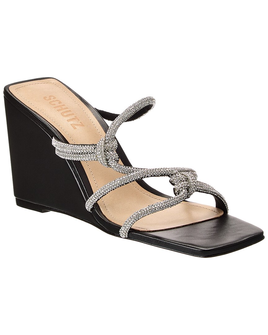 SCHUTZ SCHUTZ LAURYN WEDGE LEATHER WEDGE SANDAL 