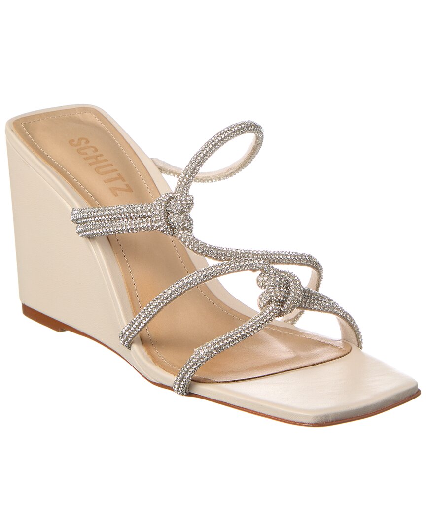 SCHUTZ SCHUTZ LAURYN WEDGE LEATHER WEDGE SANDAL 