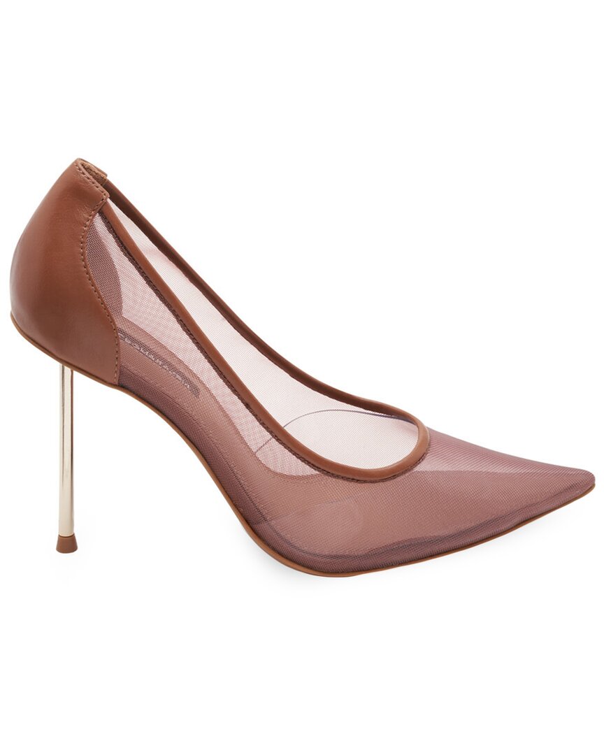 Bcbgmaxazria Maxxa Coffee Shear Mesh/leather Pump In Nocolor