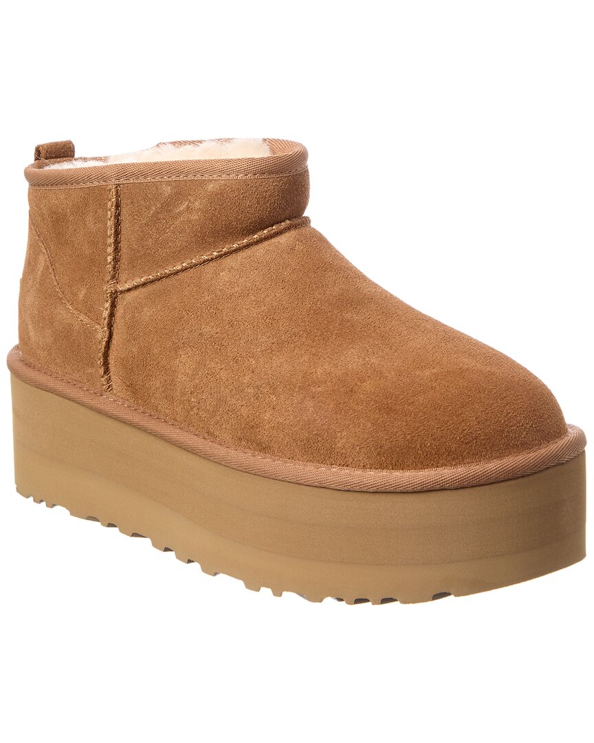 Ugg Classic Ultra Mini Suede Platform Boot In Brown