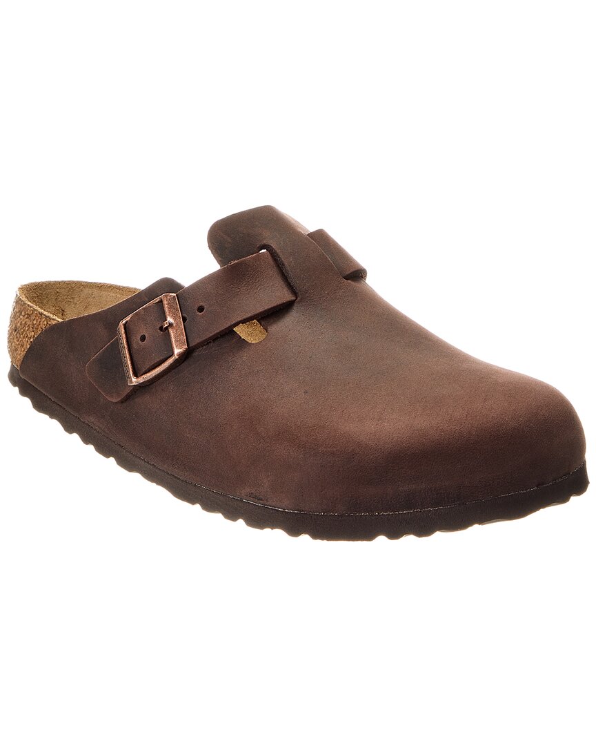 Birkenstock Boston Unisex Suede Mule In Brown