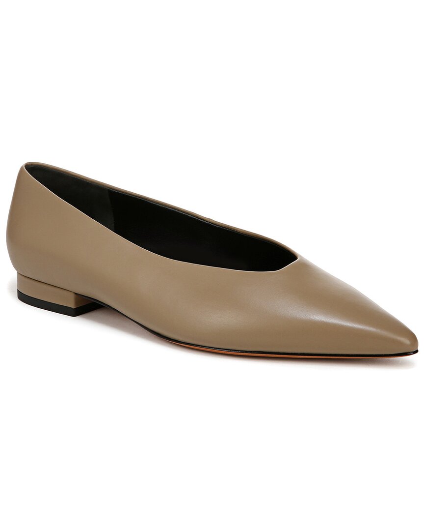 Vince Isabel Pointed Toe Flat In White