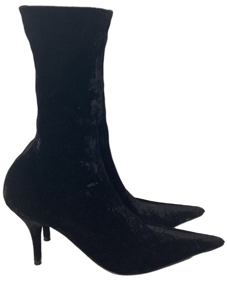 Balenciaga Sock Ankle Boots In Black Velvet