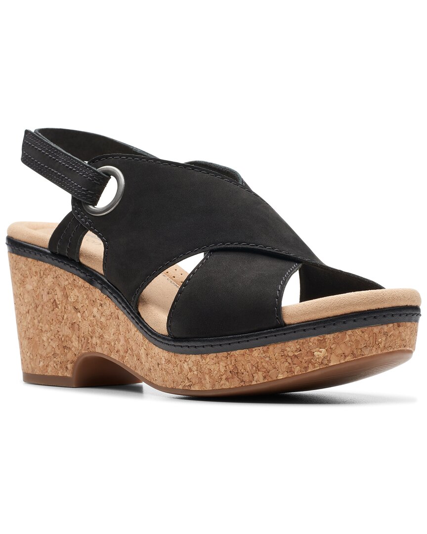 Clarks Giselle Dove Platform Sandal In Black