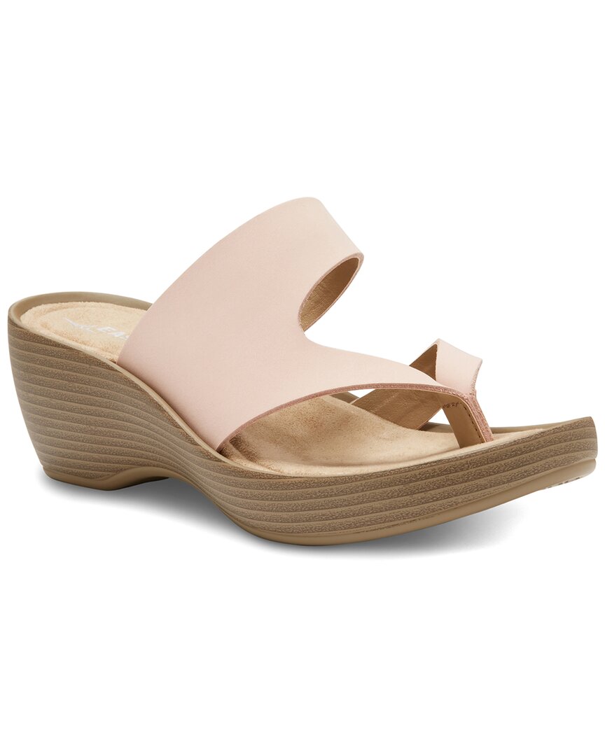Eastland Laurel Leather Memory Foam Flip-flop Wedge Sandal