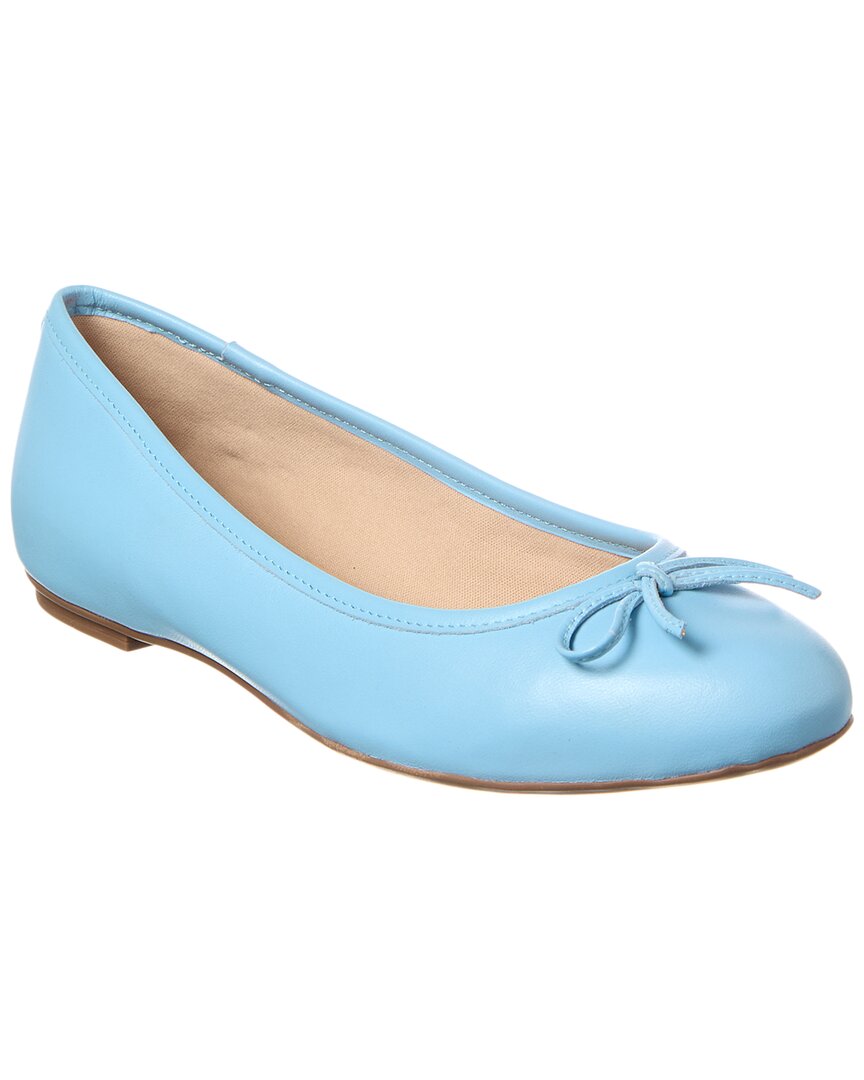 French Sole Emerald Leather Flat In Blue