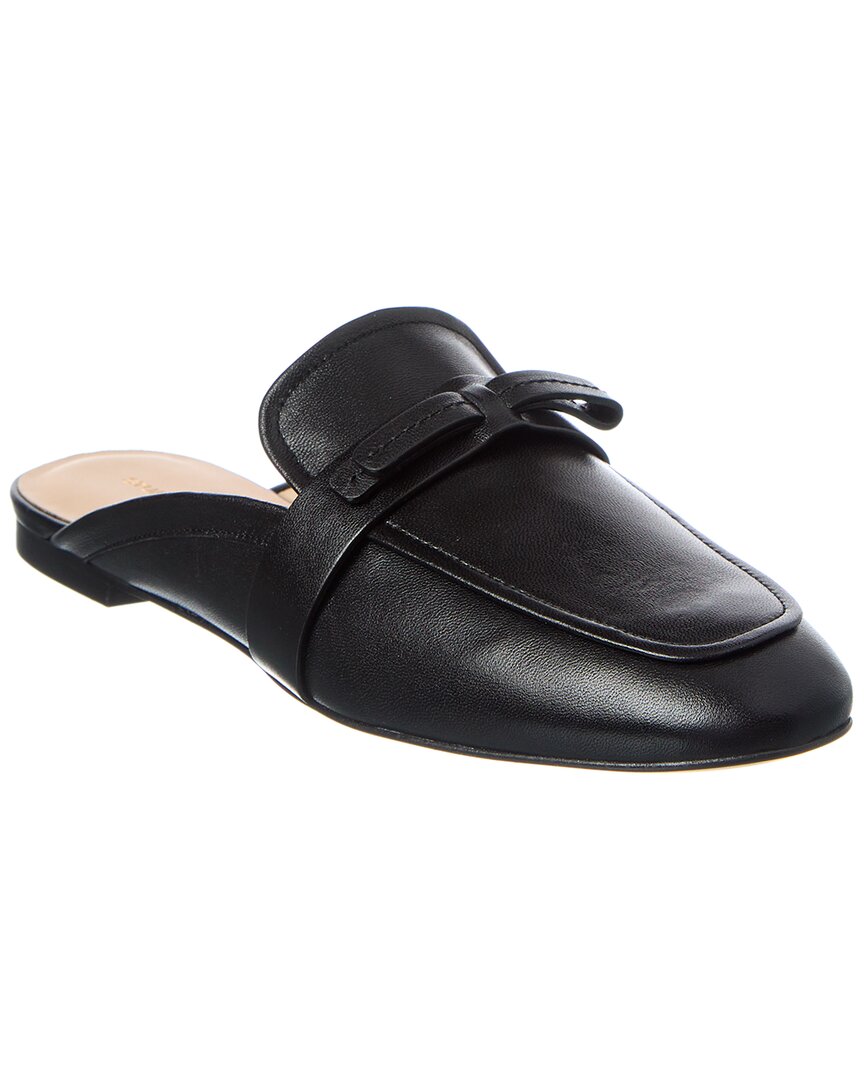 Stuart Weitzman Emma Slippers Aus Leder Mit Schleife In Black