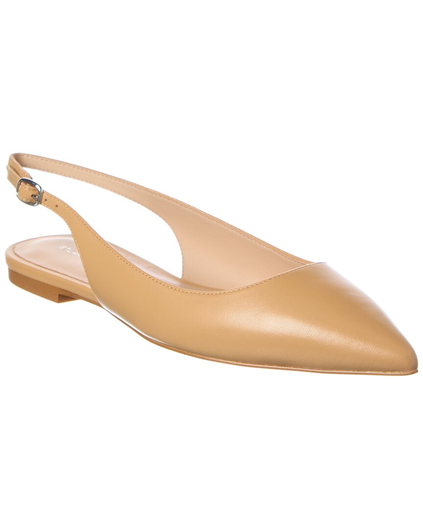 Stuart Weitzman Mara Leather Slingback Flat In Pink