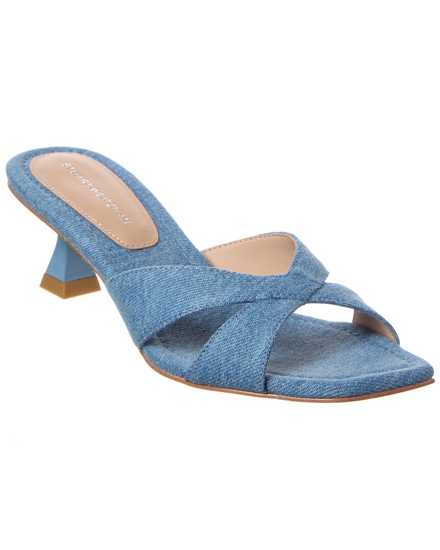 STUART WEITZMAN STUART WEITZMAN MIAMI 50 LEATHER & CANVAS SANDAL