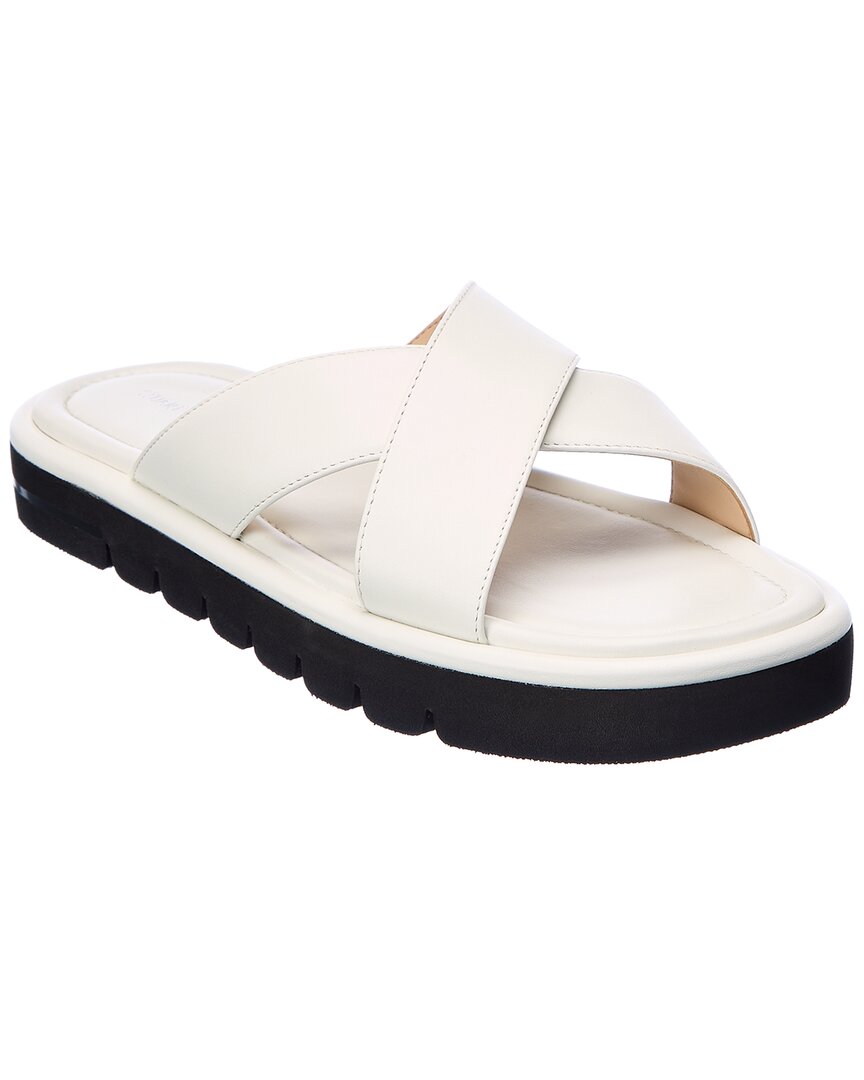 Stuart Weitzman Elodie Leather Sandal In White | ModeSens