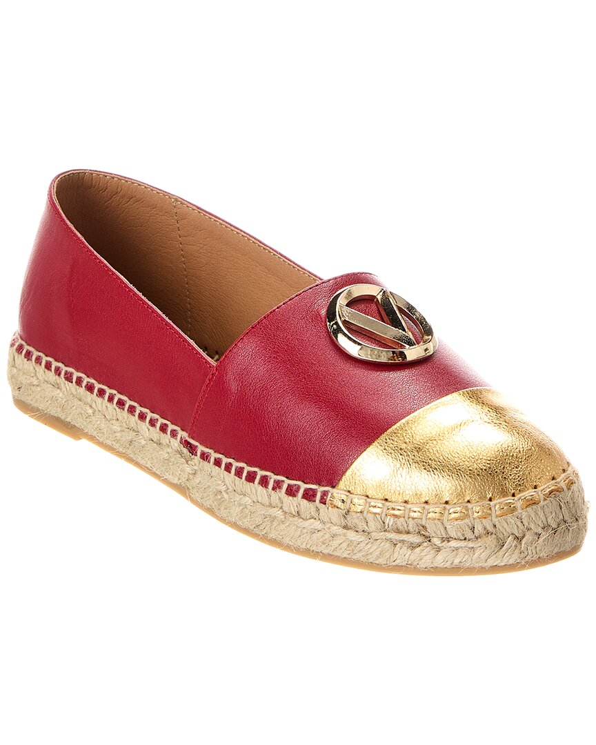 Valentino By Mario Valentino Pineta Leather Espadrille In Red