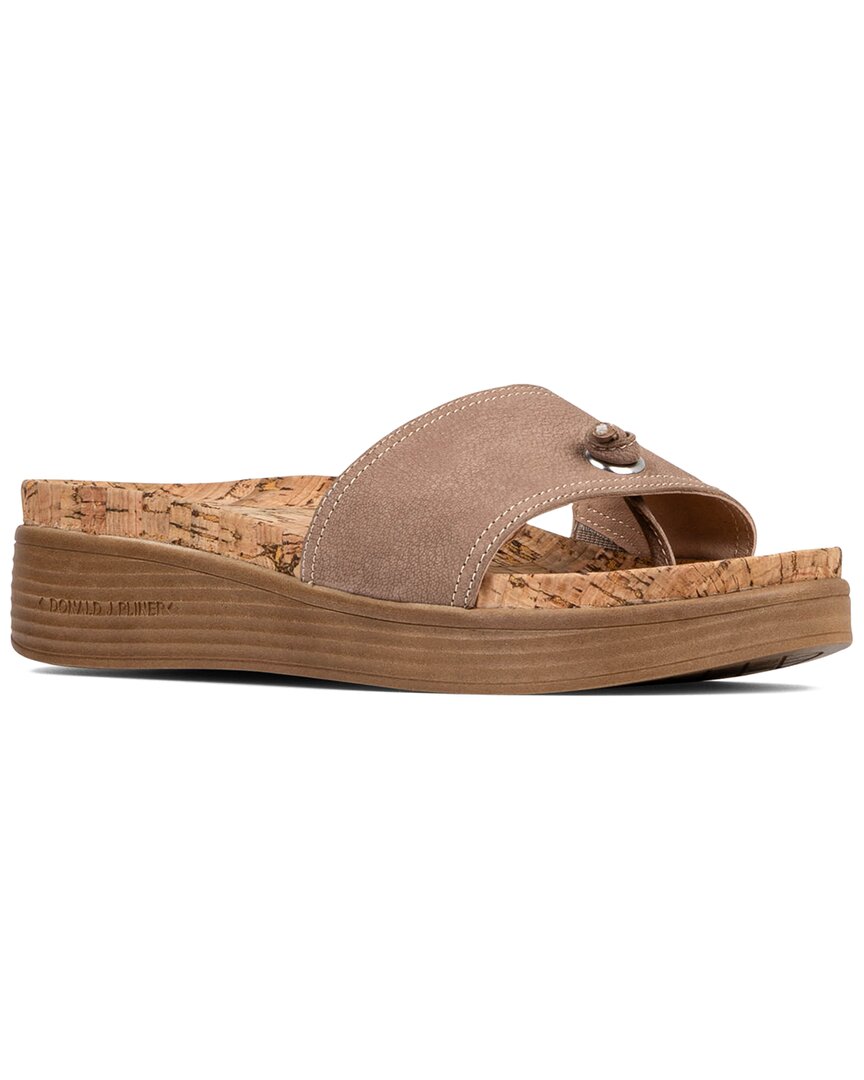 DONALD PLINER DONALD PLINER FARRAHSPAN LEATHER WEDGE SANDAL