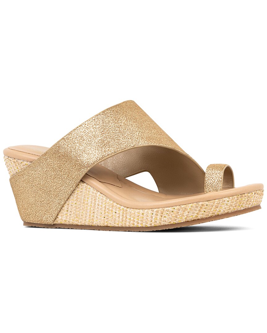 Shop Donald Pliner Gyer4s8 Wedge Sandal In Gold